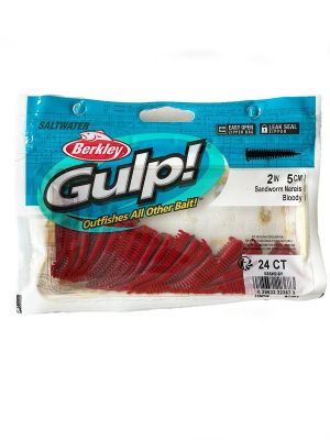 Berkley Gulp Saltwater Sandworm 5cm LRF Silikon Yem - Bloody