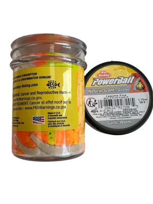 Berkley Power Bait Natural Scent Garlic Worm - Tequila Fire