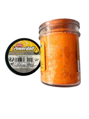 Berkley Power Bait Scent Glitter Garlic - Fluorescent Orange
