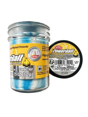 Berkley Power Bait Scent Glitter Garlic - White/Neon Blue