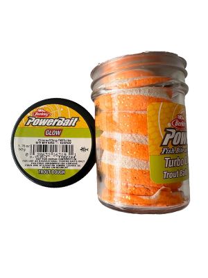 Berkley Power Bait Turbo Dough - Glow - Org - White