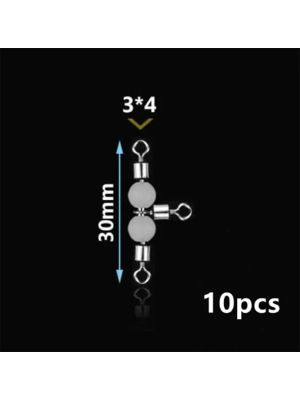 Captain 5049 Üçlü Boncuklu Fırdöndü 10 Adet Paket Black Nikel 30mm