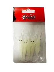 Captain - Captain Silikon Karides 7.5cm Suni Yem 5 Adet Glow Renk 002