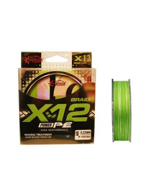 Captain X12 Power PE 12 Örgü Spin İp Misina 150mt Green White