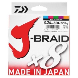 Daiwa - Daiwa JBraid 8B 500M Multi Color İp Misina