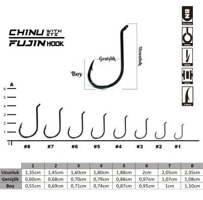 Fujin Chinu With Eye Delikli Çapraz Olta Kancası