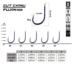 Fujin Cut Chinu Çapraz Deliksiz Olta Kancası - Thumbnail