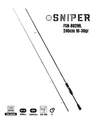 Fujin Sniper 240cm 10-30gr Spin Kamış - Thumbnail