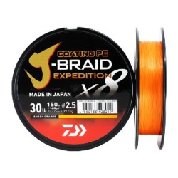 Daiwa - JBRAID EXPEDITION 8 BRAID 150M, SMASH ORANGE, İP MİSİNA