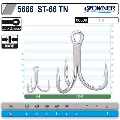 Owner Treble ST-66TN İğne Üçlü Kanca