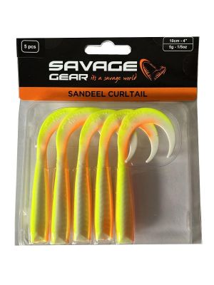 Savage Gear LB Sandeel Curltail 10cm Lemon Back 5 Adet